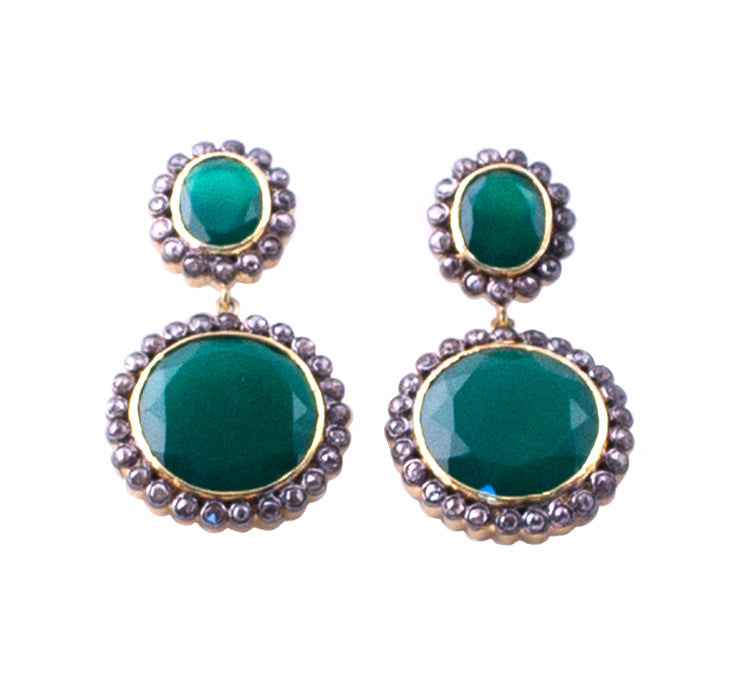 Green Onyx Danglers