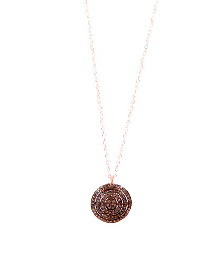 Diamonds Bulls Eye Pendant Necklace