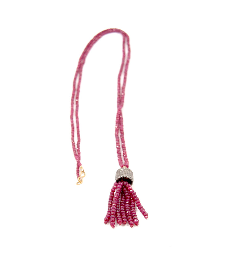 Ruby Tassel Necklace