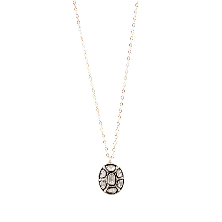 Turtle Shell Diamond Pendant Necklace