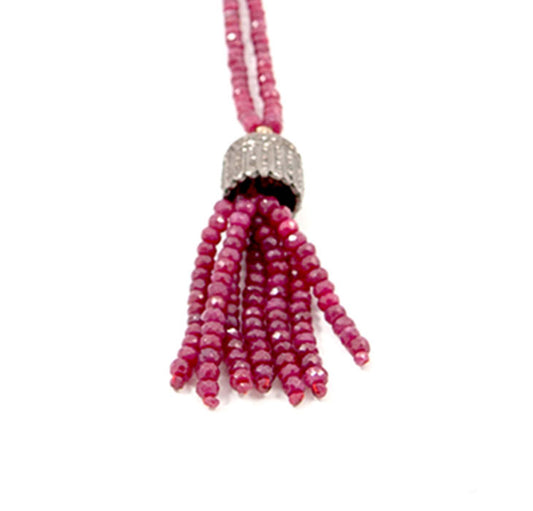 Ruby Tassel Necklace