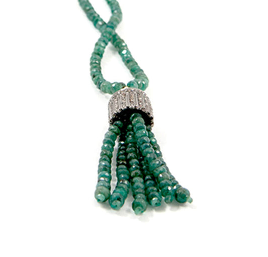 Emerald Tassel Necklace