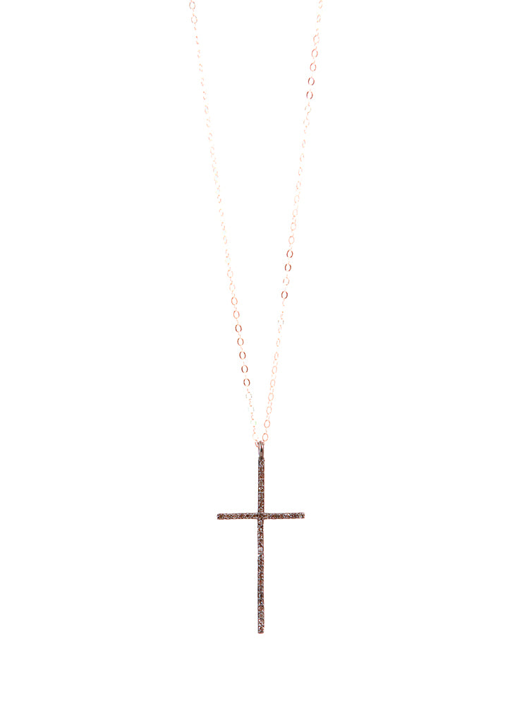 Small Diamond Cross Pendant Necklace
